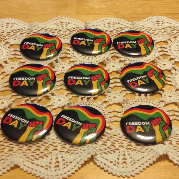 Juneteenth Day Celebration pins, bundle of 9 - Picture 1 of 4